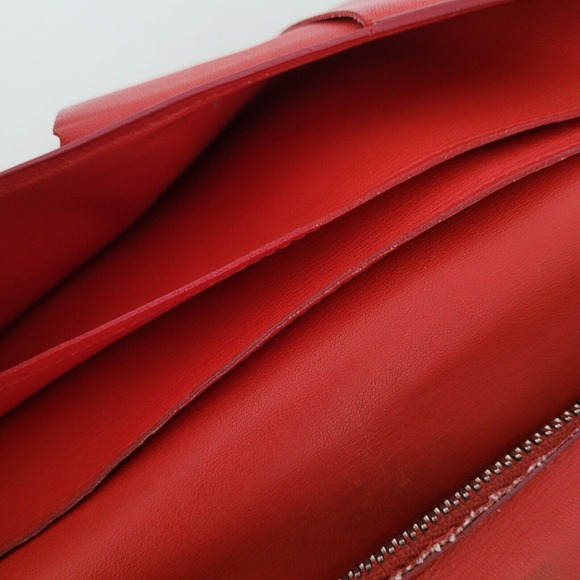 Authentic Louis Vuitton Red Damier Infini Soft Leather Brazza Bifold Wallet Long - Picture 6 of 13